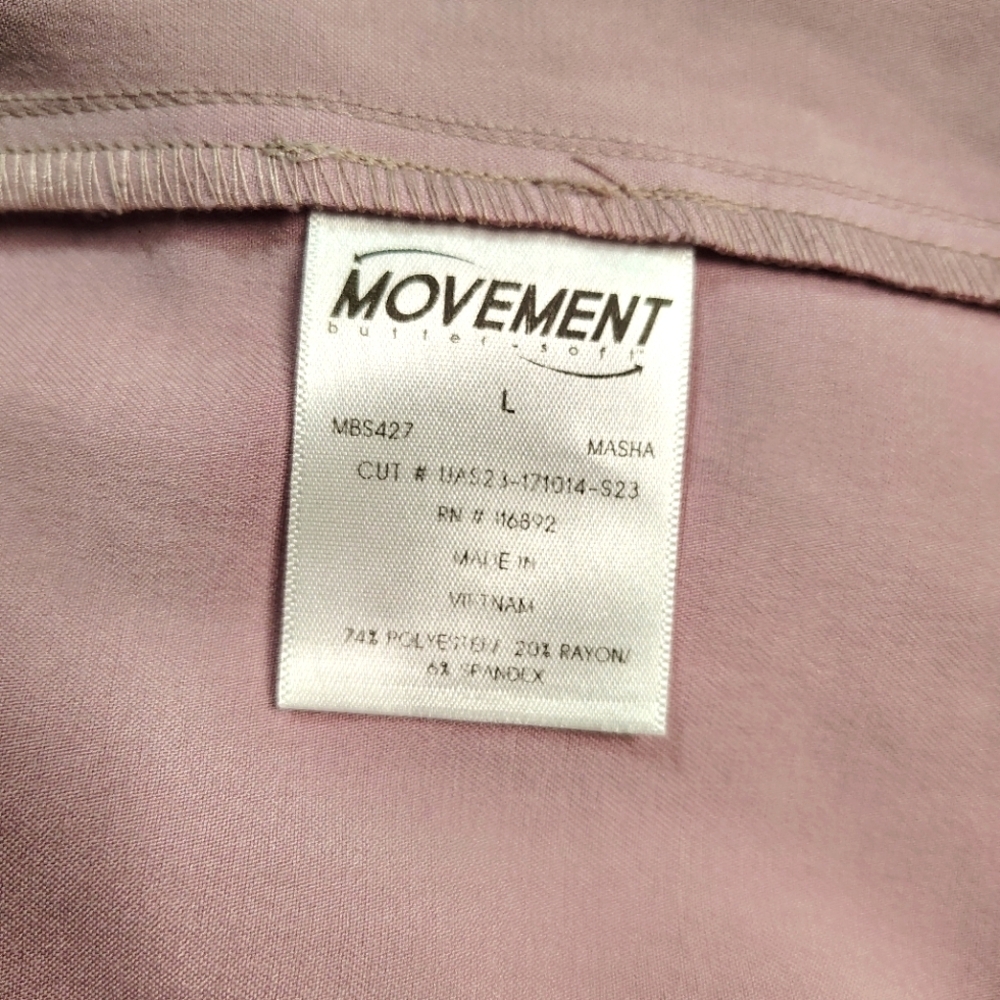 Movement by Butter Soft Mintaka scrub top, shirt collar, size L,mauve pink. - Picture 17 of 17